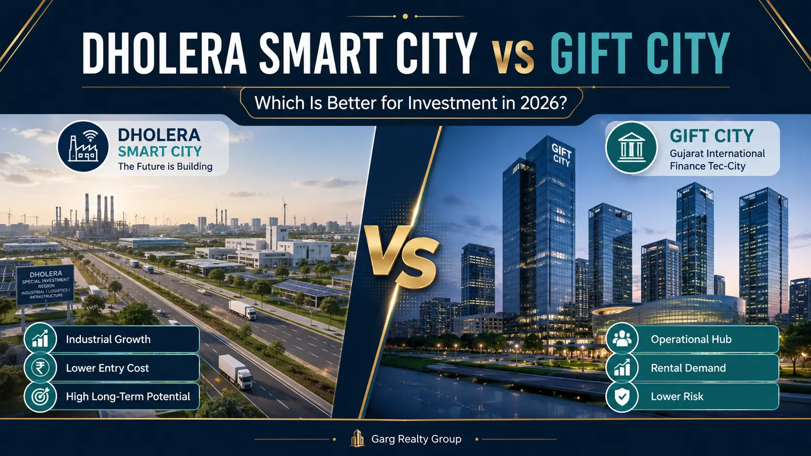 Dholera Smart City vs GIFT City: Which Is Better for Investment in 2026?